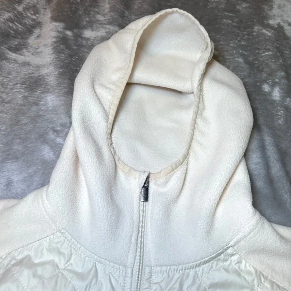 Columbia Quilted Fleece Hooded Vest Womens XL Cream Therma Coil Layering Outdoor - Picture 7 of 16